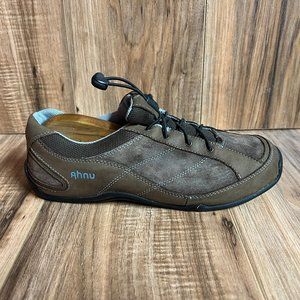 Ahnu Womens Casual Leather Shoes Brown Bungee Lace Suede EUC 2308SMBR Size 9